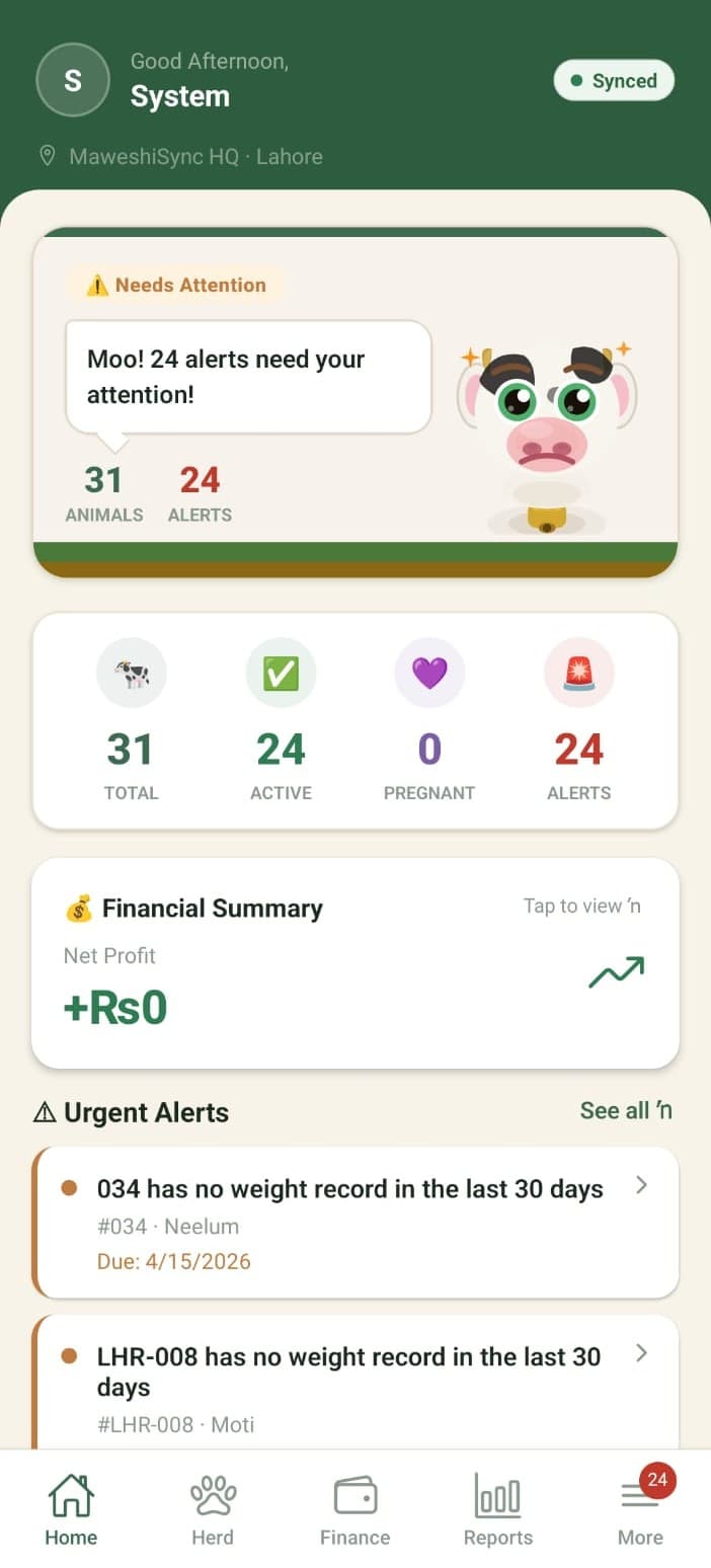 MaweshiSync app screen