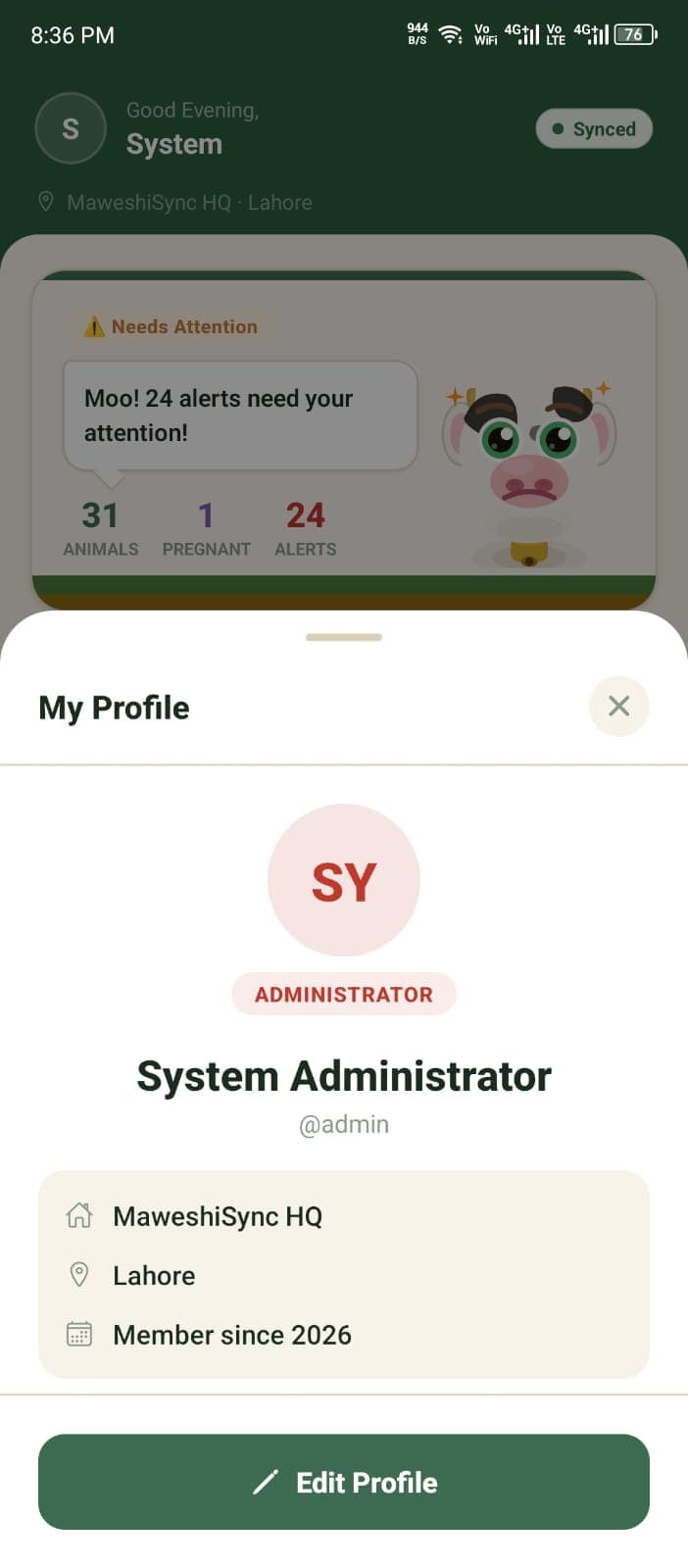 MaweshiSync app screen
